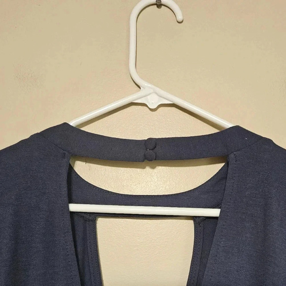 Torrid Trapeze Dress Women’s Size 4X Jersey Stretch V-Neck Artsy Boho Navy Blue - Picture 6 of 11